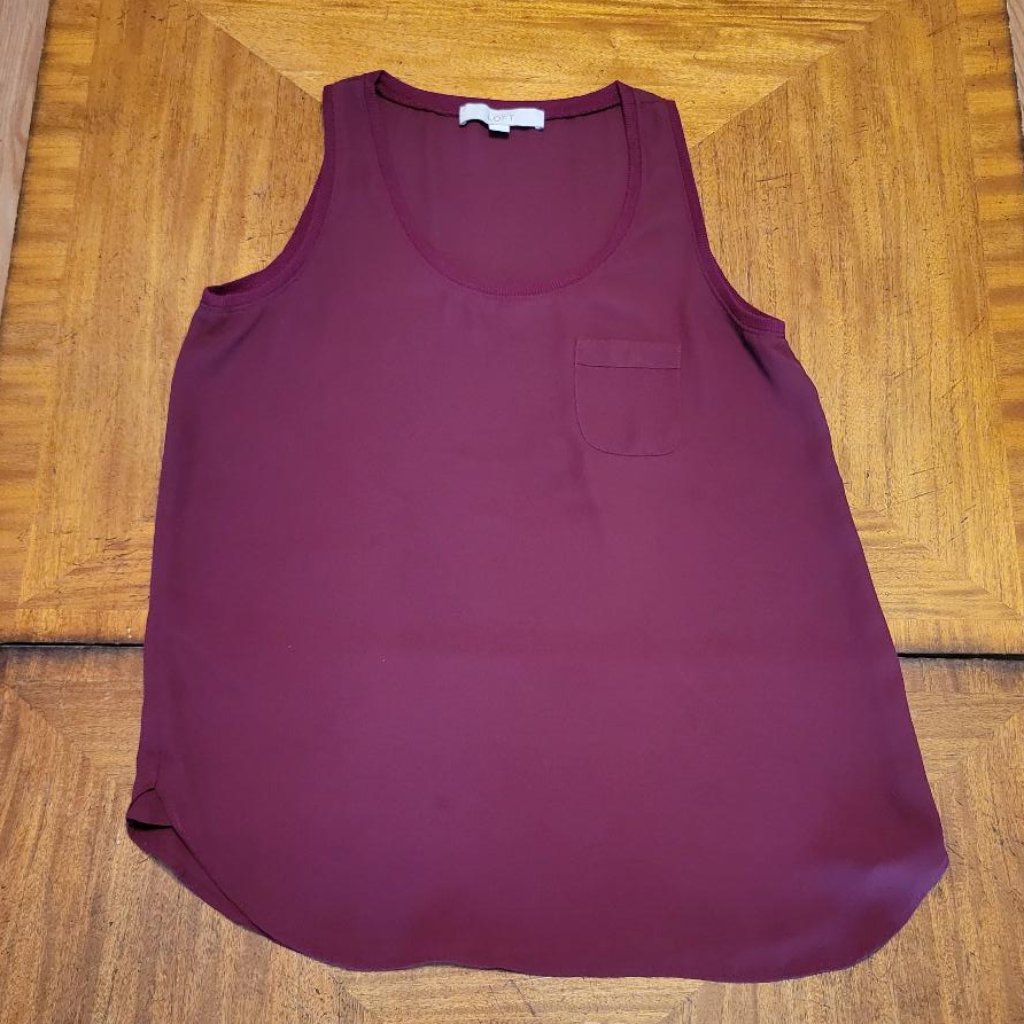 Loft Maroon Red Sleeveless Top